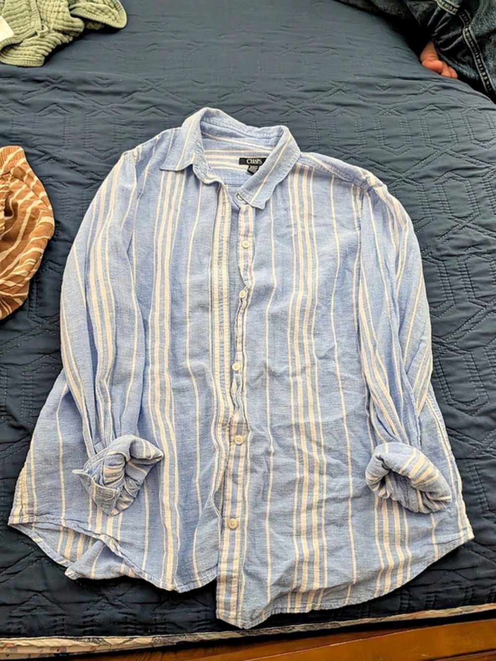 Chaps Striped Button Down